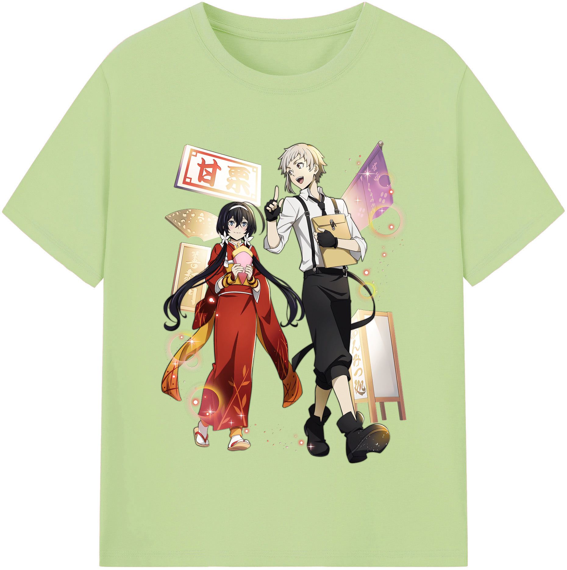 （画像用） 文豪ストレイドッグス Bungo Stray Dogs 綿100％半袖Tシャツ（フロントプリント）
